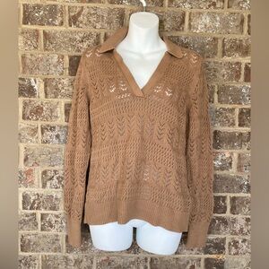 NWT THE GAP CROCHETED COLLARED SWEATER SIZE SMALL RETAILS $54.99
